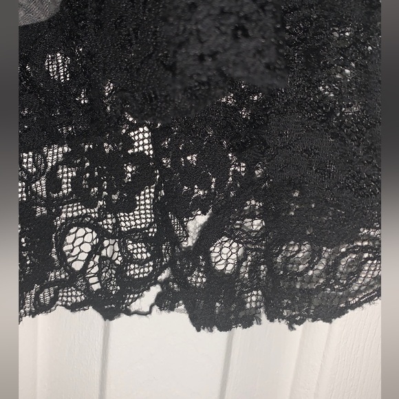 Free People gray and black lace shirt sz Small - Picture 7 of 9